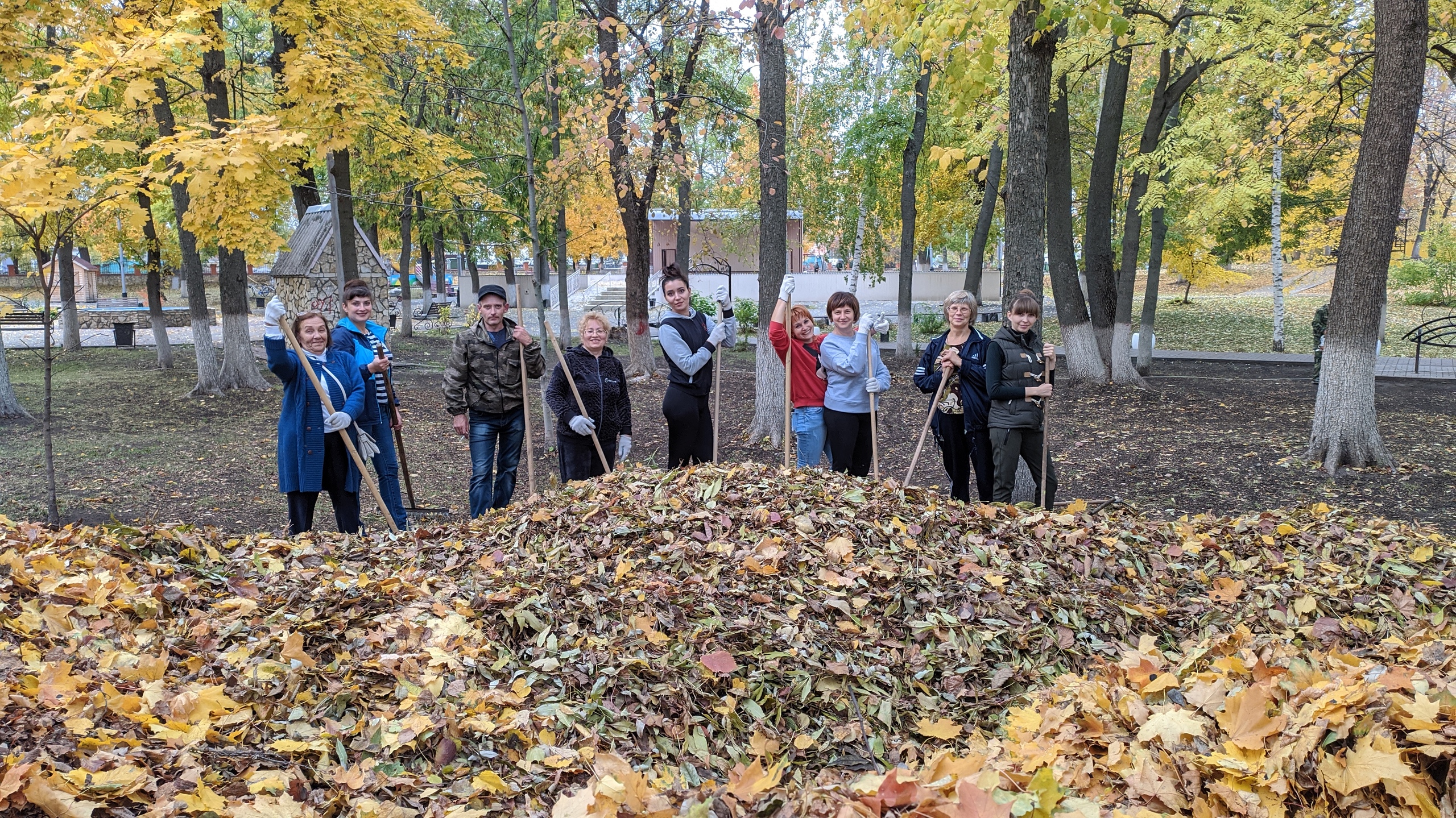 Субботник в городском парке Субботник в городском парке